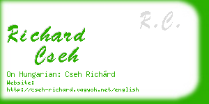 richard cseh business card